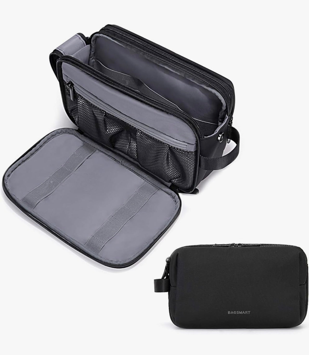 Toiletry Bag for Men, Travel Toiletry Organizer Water-resistant Shaving Bag for Toiletries Accessories, Door Room Essentials, Black-medium